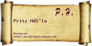 Pritz Héla névjegykártya